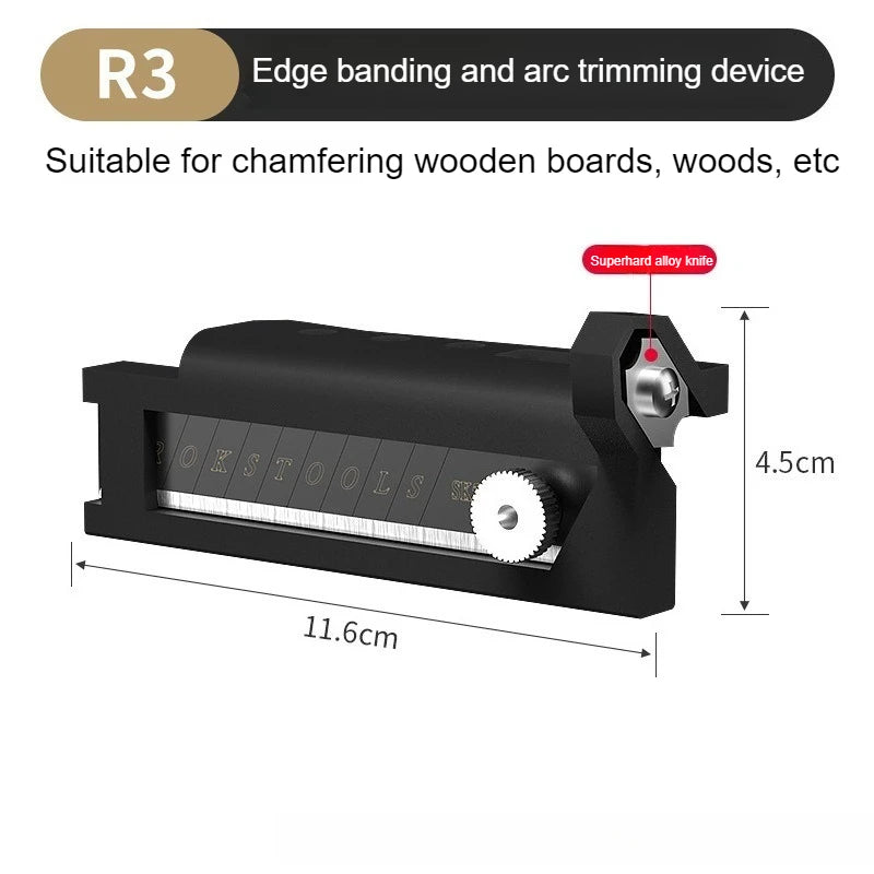Woodworking Blade Edge Corner Planer Edge Banding Arc Trimming Planer Wood Deburring Tool Chamfering Fillet Scraper Board