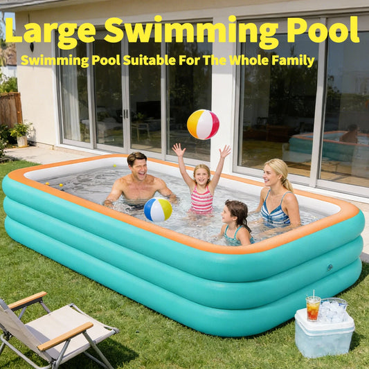 1PC Inflatable Pools  Durable Family Swimming Pool for Backyard, Garden or Indoor (Green)