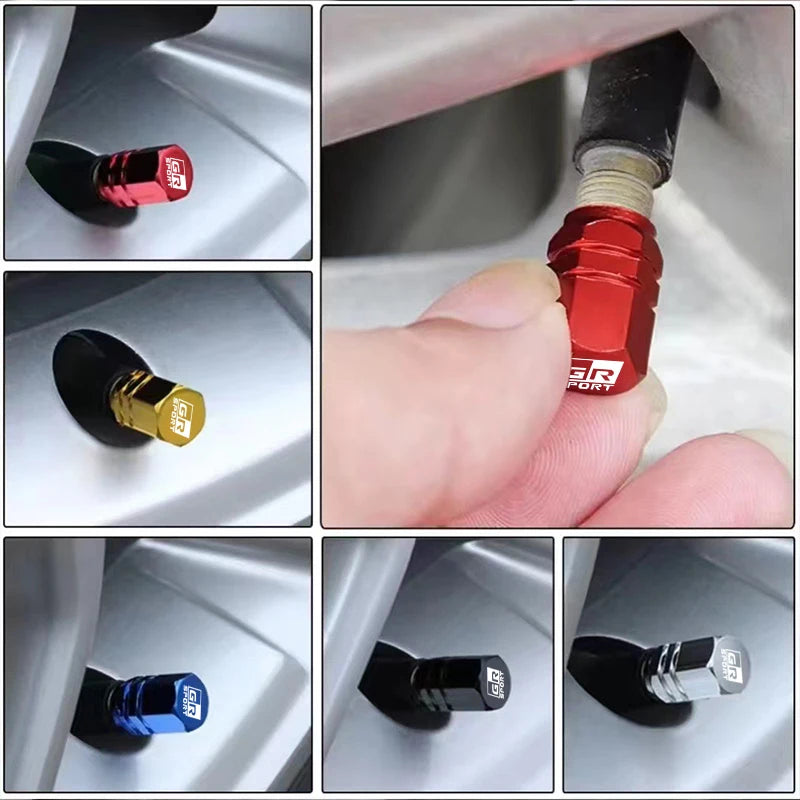 Car Wheel Tyre Tire Air Aluminum Alloy Valve Caps For Toyota GR Sport Gazoo Racing Yaris 86 Corolla Hilux Supra C-HR Accessories