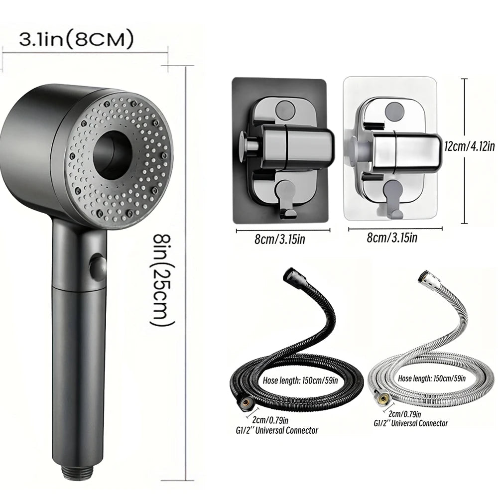 5 Mode Adjustable Shower Head Large Flow Filter Showerhead High Pressure Water Saving Mixer Shower Nozzle Bathroom Accessories
