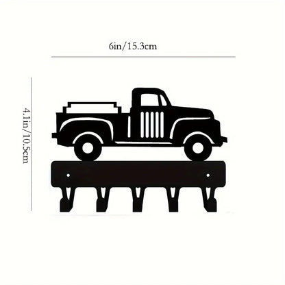 Black Racing Car Metal Wall Art Key Holder, Waterproof Rustproof Heavy Duty for Home Garage Decor Gift