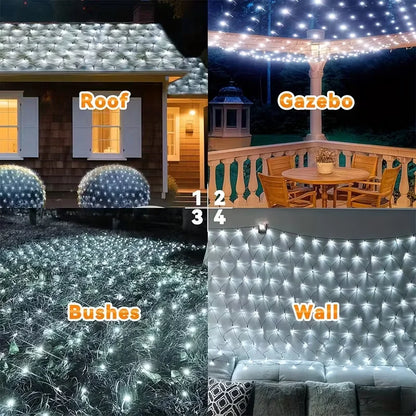 3x3m 2mx3m 2mX2m Christmas Garlands LED String Christmas Net Lights Fairy Xmas Party Garden Wedding Decoration Curtain Light