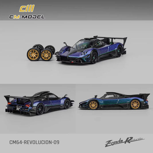 CM Model 1/64 Zonda Revolucion Chameleon Alloy Diecast Car Model, Limited Hypercar Racing Replica Miniature Collectible Gift