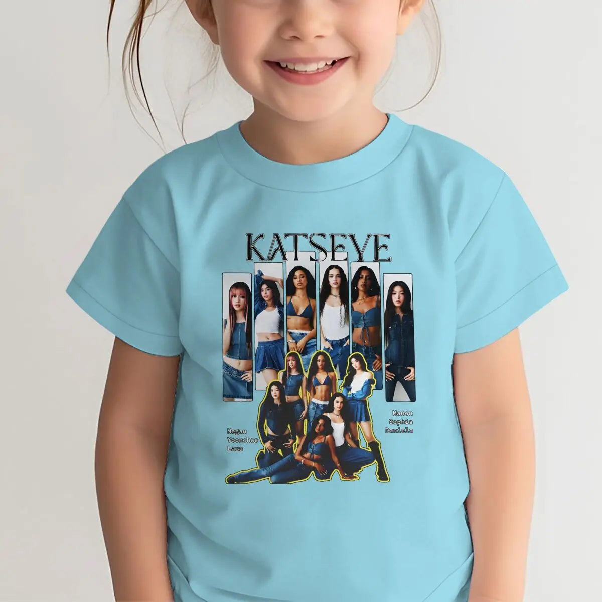 KATSEYE Print T-shirt for Kids Casual Summer Top with Katseye Pattern Short Sleeve Tee Youth Girl Streetwear Fashion Tops