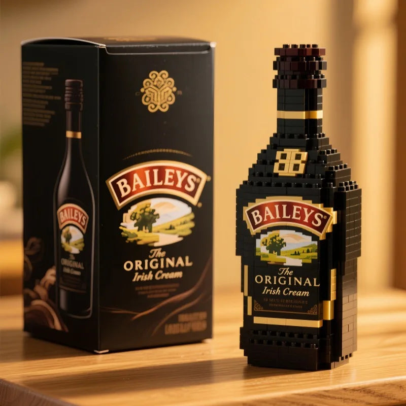 Whiskey Bottle Building Blocks Baileys Irish Cream Mini Liquor Model Creative DIY Bricks for Home Decor Model Kids Toys Gift