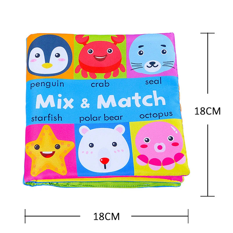 Soft Baby Books 3D Touch Feel High Contrast Cloth Book Sensory Early Learning Stroller Toys for Infant Toddler Gifts 0-12 Months