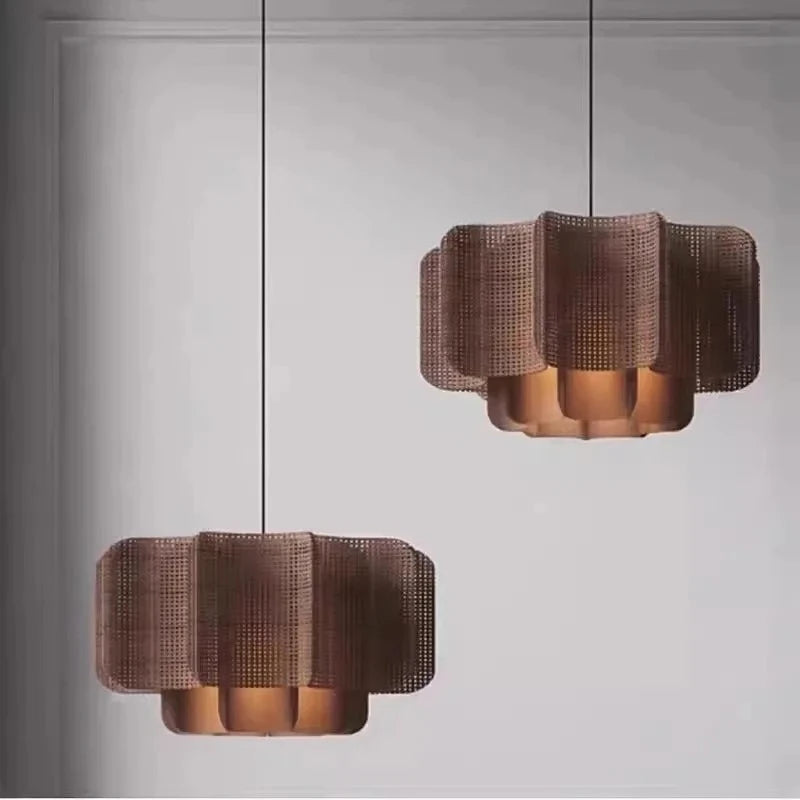 Japanese Wabi Sabi Bohemian Rattan Pendant Lights Restaurant Tea Room Counter Living Room Cafe Homestay Led Lighting Luminaires