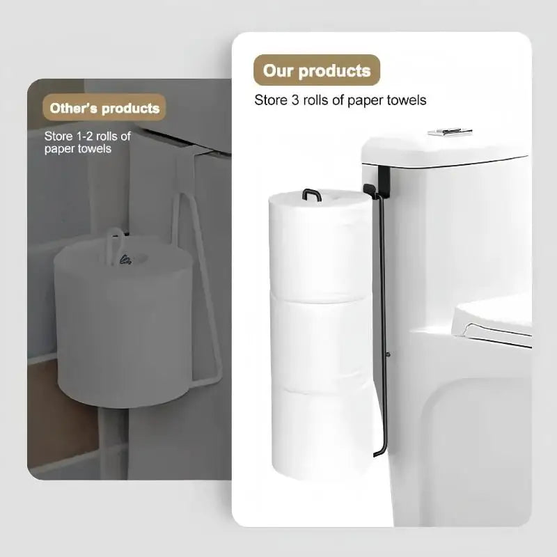 Iron Paper Towel Storage Rack Roll Holder Toilet Paper Towel Rack Wall Mounted Toilet Paper Storage Rack