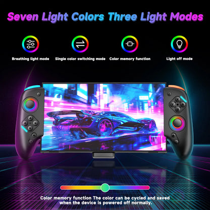 Controller For Nintendo Switch 2/Joycon One-piece Joypad,Wired RGB Gamepad 9Axis Gyro Dual Shock Turbo Programable Game Pad Grip