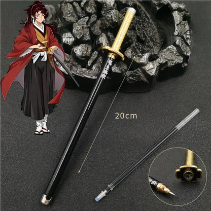 Anime Demon Slayer Nichirin Sword Katana Pen Kimetsu No Yaiba Giyu Refillable Gel Pen for Anime Fans Collection School Supplies