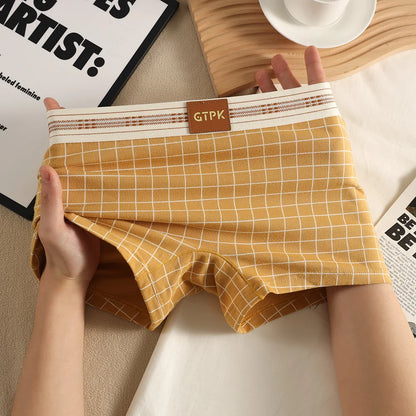1/3PCS 95% Cotton Classtic Plaid Women's Lingerie Breathable Mesh Crotch Underwear Arrival Soft High Elastic Lingerie for Woman