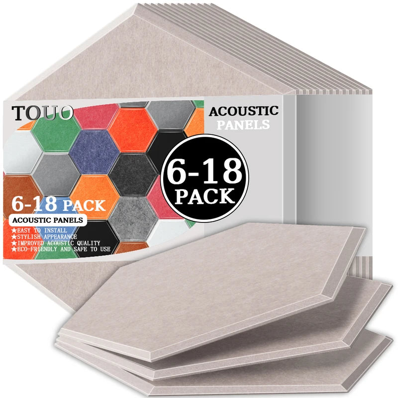 TOUO Acoustic Panel 6/12/18 Pcs Offices Acoustic Treatment Flame Retardant Ceiling Material Sound Insulation Wall Panels