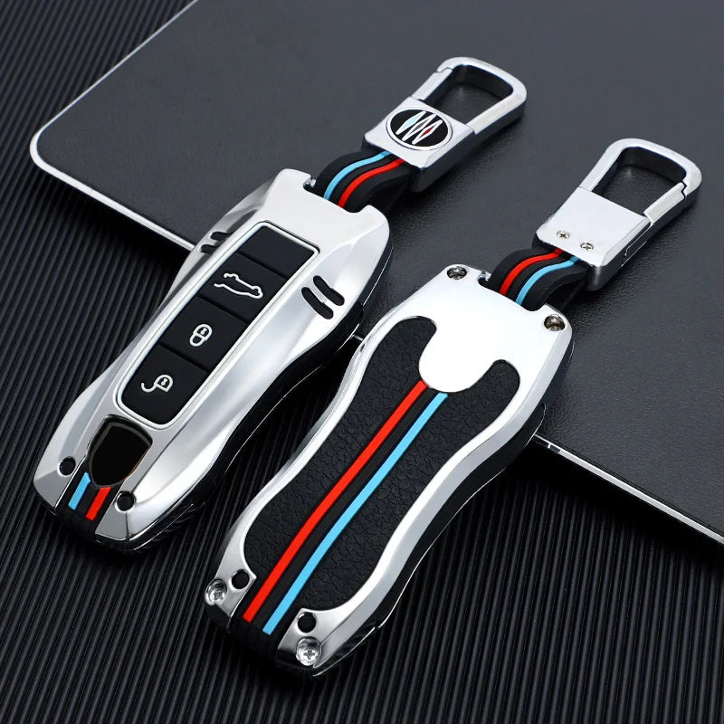 Zinc Alloy Key Fob Protective Cover, Smart Key Case Shell For Porsche Cayenne Panamera 911 992 Taycan, Auto Key Accessories