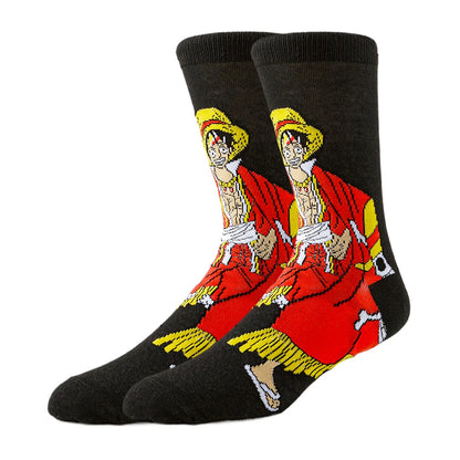 5Pairs BANDAI Unisex Novelty Funny Casual Crew Socks Cartoon Anime Hip Hop Street Fashion for Men Women