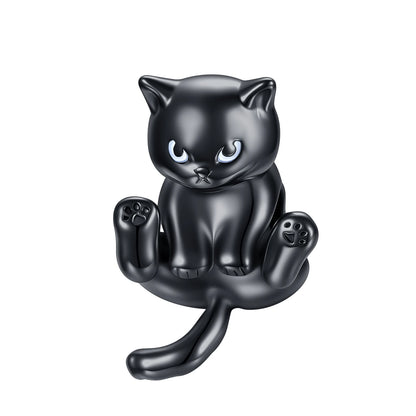 Black Series 925 Sterling Silver Mystical Luck Black Cat Magic Protection Charm Fit DIY Bracelet Necklace Niche Gothic Gifts