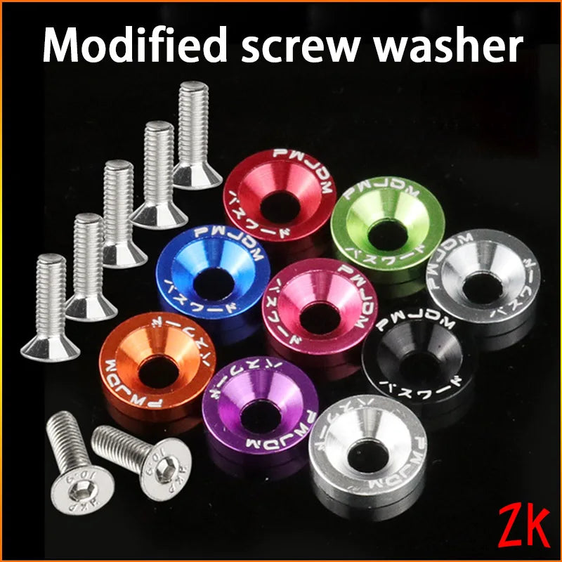 Car Motorcycle Modification Colored Screw Washer DIY Personalized Screw Washers Fasteners Concave Screws Protective Plate Washer