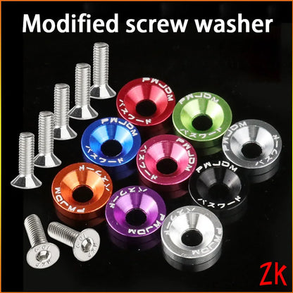 Car Motorcycle Modification Colored Screw Washer DIY Personalized Screw Washers Fasteners Concave Screws Protective Plate Washer