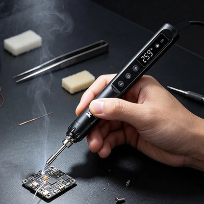 USB Digital Display Soldering Iron Type C Interface Mini Soldering Iron Set 260-420 ℃ Five Temperature Switching