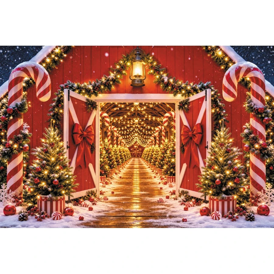 Winter Christmas Red Screen Snowman Christmas Tree Theme Banner Backdrop, Christmas Party, Home Decoration Photography Backdrop
