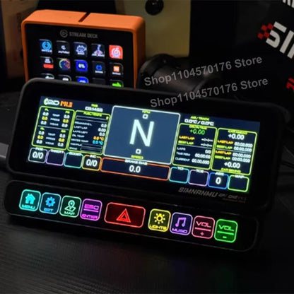 PC Racing Simulator Dashboard Multi-functional Central Console8.4-inch Screen HDMI 9 RGB For Thrustmaster SIMAGIC MOZA FANATEC
