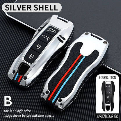 Zinc Alloy Key Fob Protective Cover, Smart Key Case Shell For Porsche Cayenne Panamera 911 992 Taycan, Auto Key Accessories