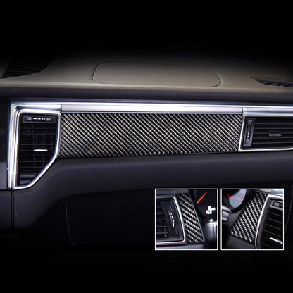Car Styling For Porsche macan 2014-20 Carbon fiber Center Console Air outlet Dashboard Covers Stickers Interior Auto Accessories