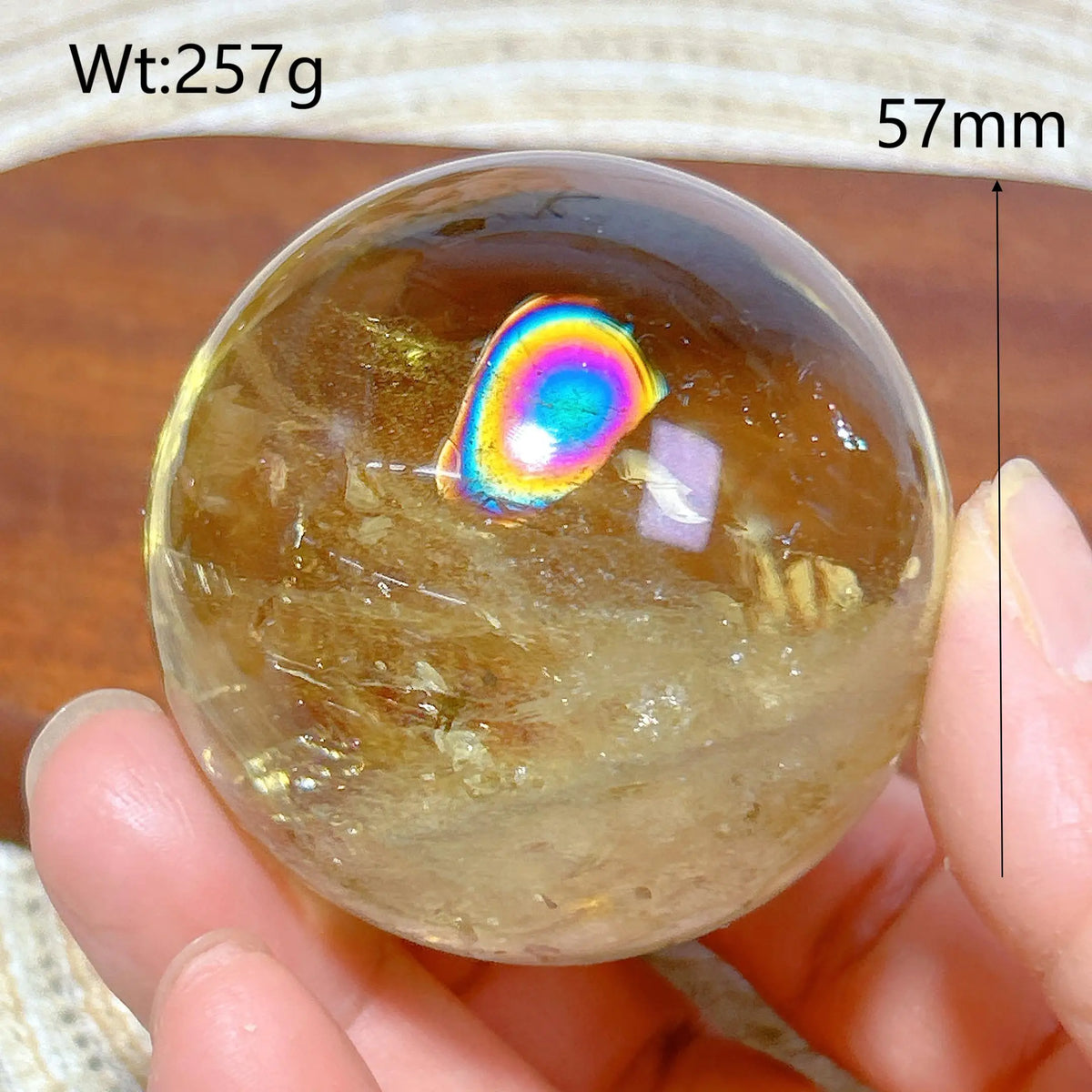 Healing Natural Crystal Brazil Smokey Citrine Quartz Sphere Rainbow Polished Ball High Quality Precious Home Decoration Gift