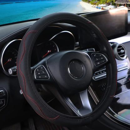 PU leather three-dimensional embossed hand-shaped massage car rimless steering wheel cover for 14.5 - 15 inch car interiors