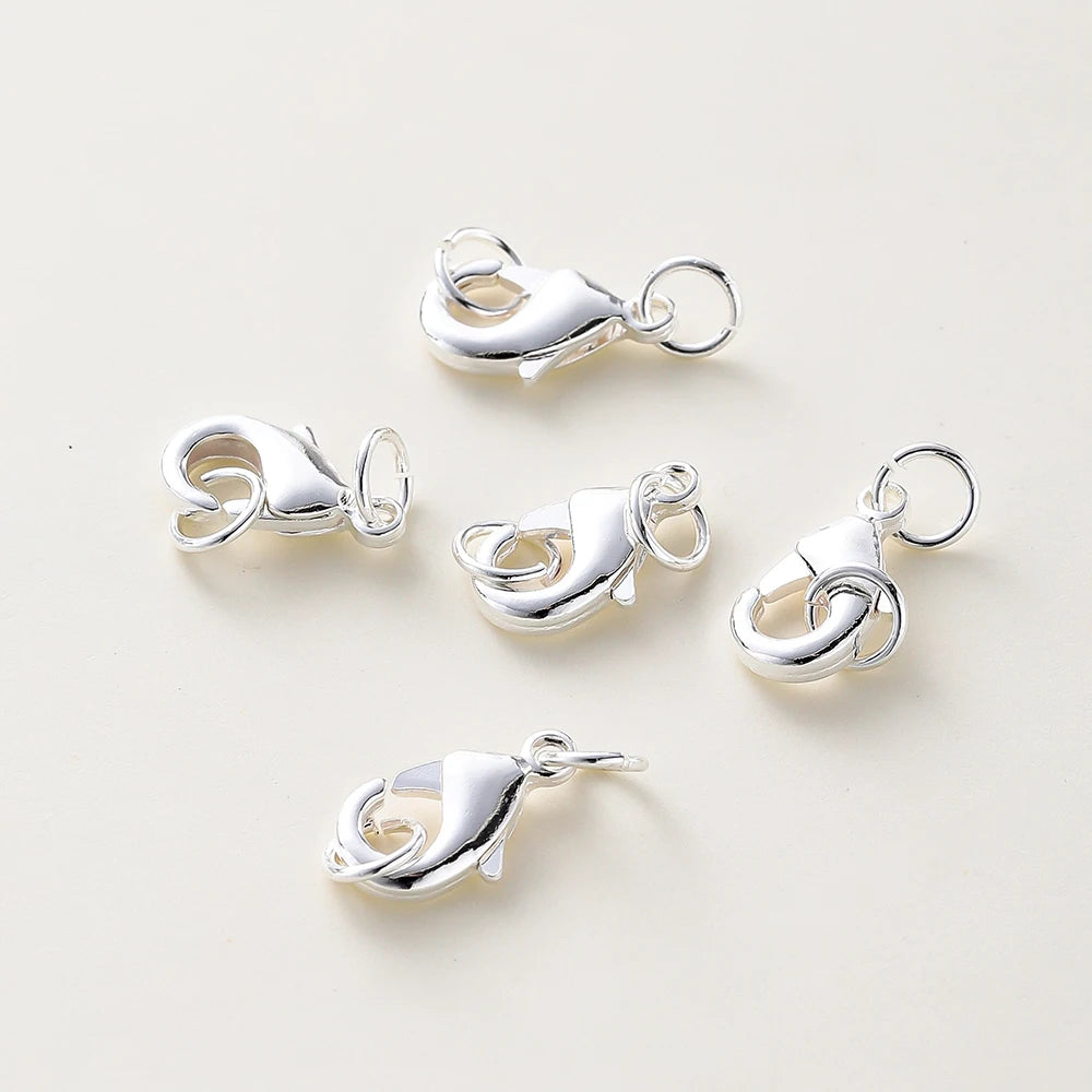 10Pcs 14K/18K Gold Color Plated Lobster Clasps With Open Jump Rings End Connectors DIY Findings Set for Bracelet Jewelry Making