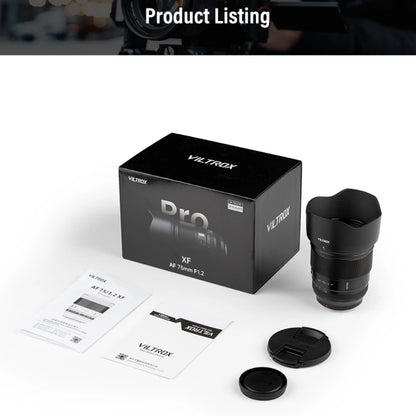 Viltrox 75mm f1.2 Pro Auto Focus Large Aperture Lens For Fujifilm X Sony E Nikon Z Mount Mirrorless Cameras