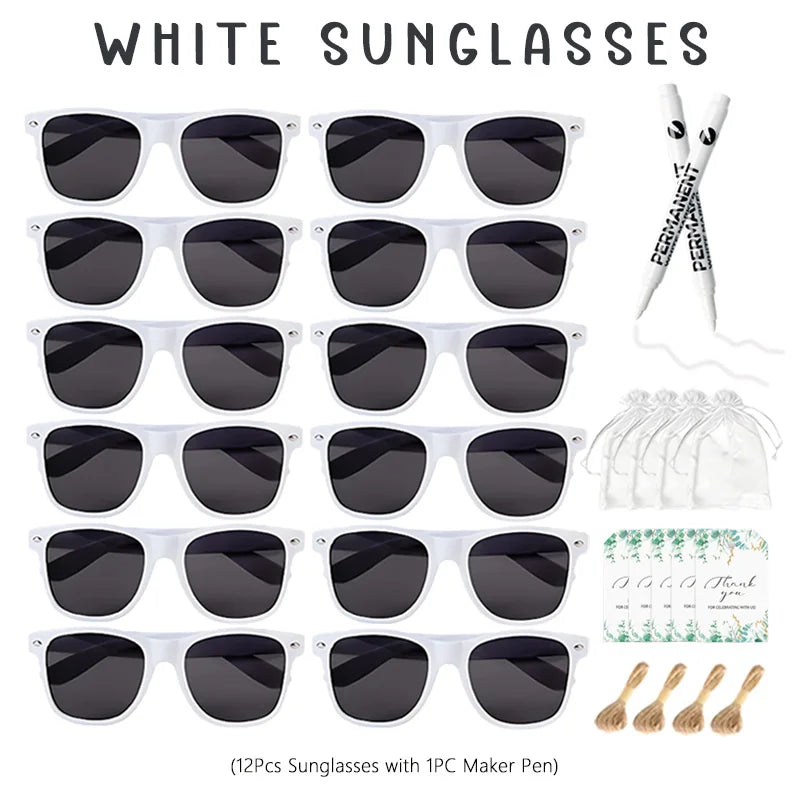 12-100Pcs Wedding Sunglasses for Guests Heart Shaped Sunglasses Bachelorette Party Glasses Bridal Shower Party Favors Photo Prop