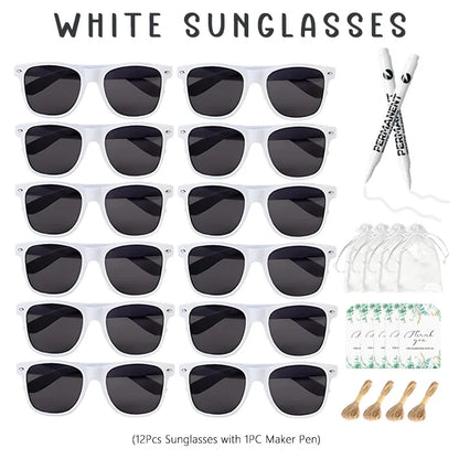 12-100Pcs Wedding Sunglasses for Guests Heart Shaped Sunglasses Bachelorette Party Glasses Bridal Shower Party Favors Photo Prop
