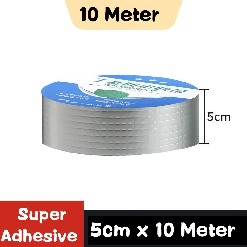 Waterproof Tape High Temperature Resistance Aluminum Foil Thicken Butyl Tape Wall Pool Roof Crack Duct Repair Sealed Self Tape