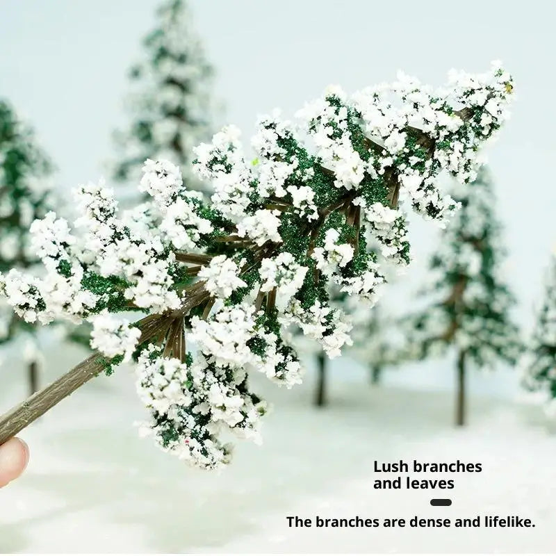 Xmas Christmas Decoration 5 Sizes Of Mini Snow Pine Model Scenery Trees For Winter Ornaments Crafts Home