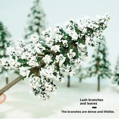 Xmas Christmas Decoration 5 Sizes Of Mini Snow Pine Model Scenery Trees For Winter Ornaments Crafts Home