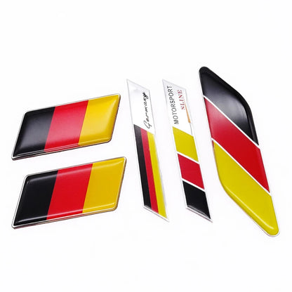 Universal Car Sticker German Flag Emblem Badge Emblem Deutsch Bumper Front Decoration Grille Auto Decal For Benz VW Audi Golf