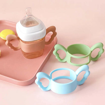 Wide-Neck Square Bottle Silicone Handle Baby Bottle Accessory Hergen Angel Handle Cup Cover