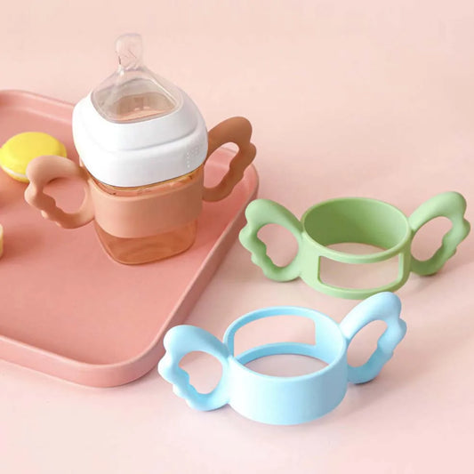 Wide-Neck Square Bottle Silicone Handle Baby Bottle Accessory Hergen Angel Handle Cup Cover