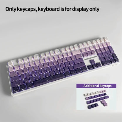 New Topographic Keycaps 4.0 Version Shine Through 98 Key PBT Cherry Profile Side Print Backlit for MX Gamer Mechanical Keyboard