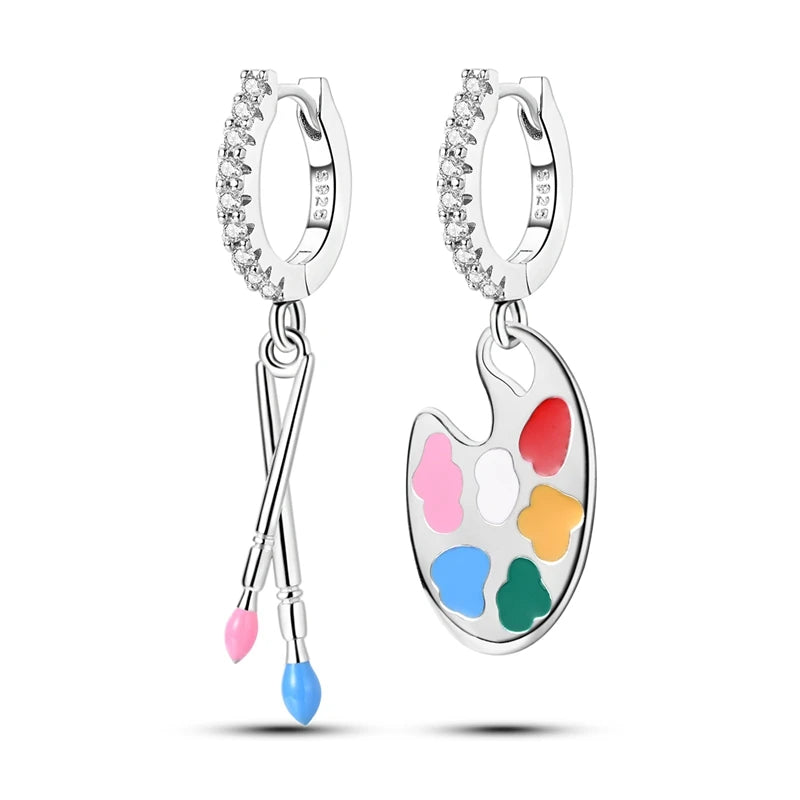 Orstarry 925 Sterling Silver Asymmetric Design Earring Key Lock Earrings Drop Earrings For Women Party Gifts Trendy Jewelry