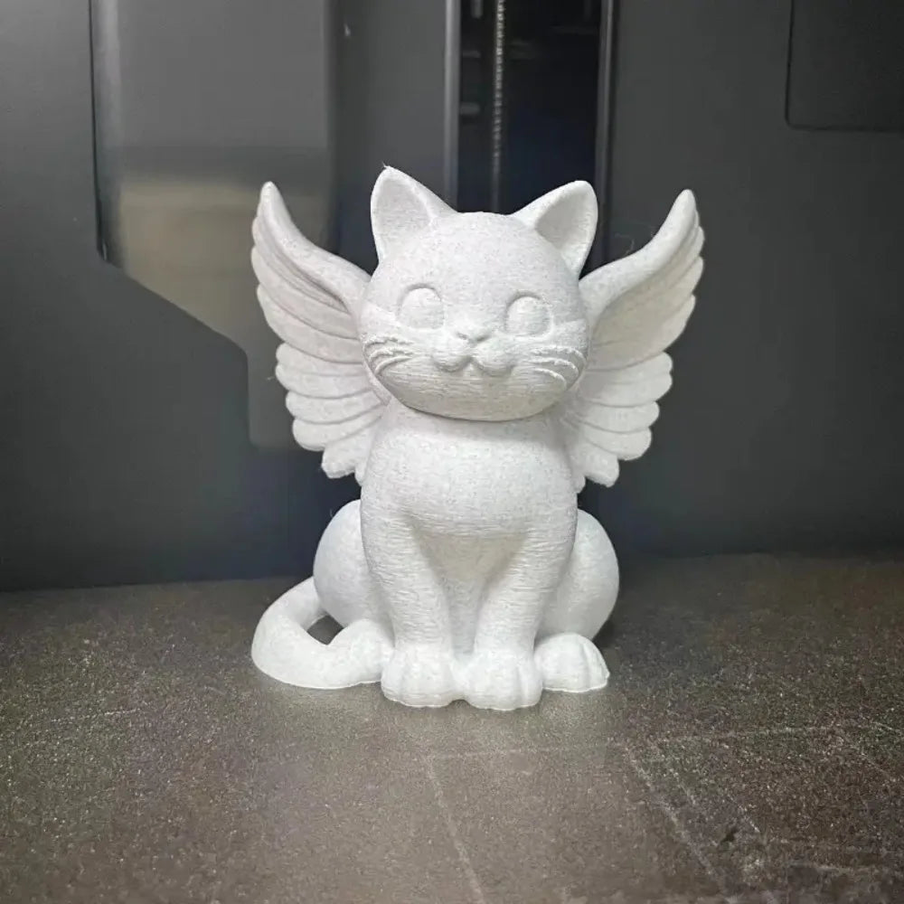 1 Piece Angel Cat Statue Ornament, Cat Statue with Wings, Pet Keepsake Animal Cat Statue Ornament, Elegant and Simple Decoration, Suitable for Home, Office or Living Room Decoration, Birthday, Halloween, Christmas, Thanksgivi