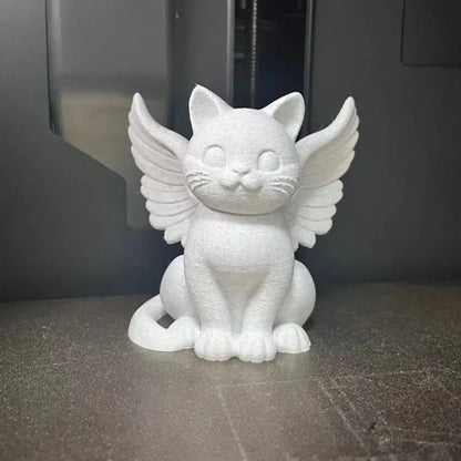 1 Piece Angel Cat Statue Ornament, Cat Statue with Wings, Pet Keepsake Animal Cat Statue Ornament, Elegant and Simple Decoration, Suitable for Home, Office or Living Room Decoration, Birthday, Halloween, Christmas, Thanksgivi