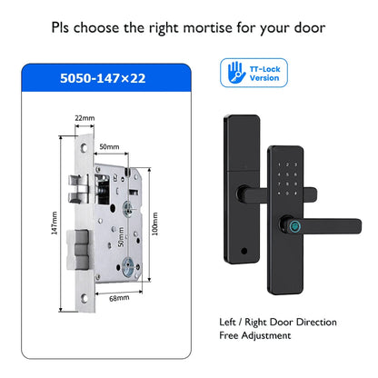Bluetooth TTLock App Fingerprint Door Lock Code Card Key Touch Screen Smart Door Lock Security Digital Electronic Lock For Home