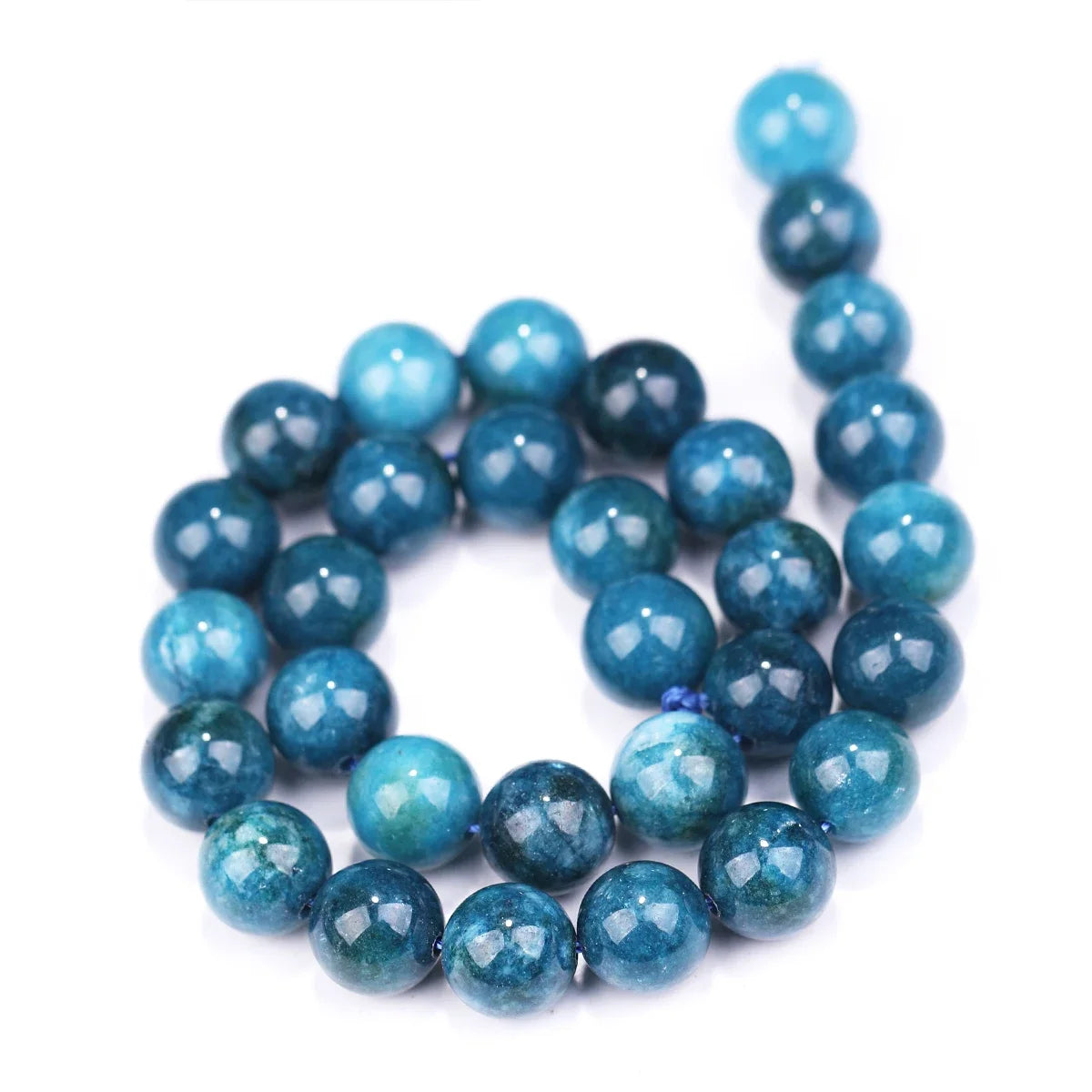 Blue Apatite Jasper Stone Beads 6/8/10/12mm Round Gem Bead for DIY Bracelet Charms Jewelry Making 1 Strip