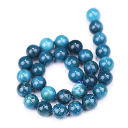 Blue Apatite Jasper Stone Beads 6/8/10/12mm Round Gem Bead for DIY Bracelet Charms Jewelry Making 1 Strip