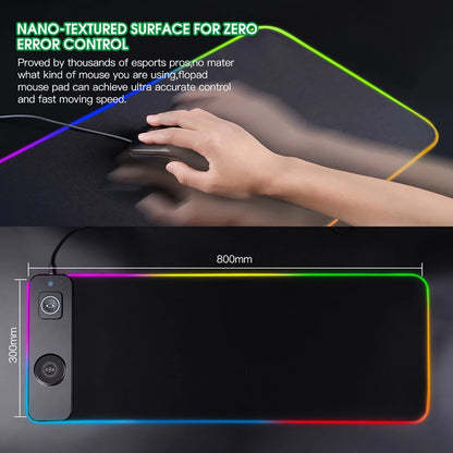 3 IN 1 Mouse Pad Magnetic Wireless Charging for Mobile Phone, Watch, Headphone RGB Lighting Desk Mat Gaming Mousepad 80x30cm