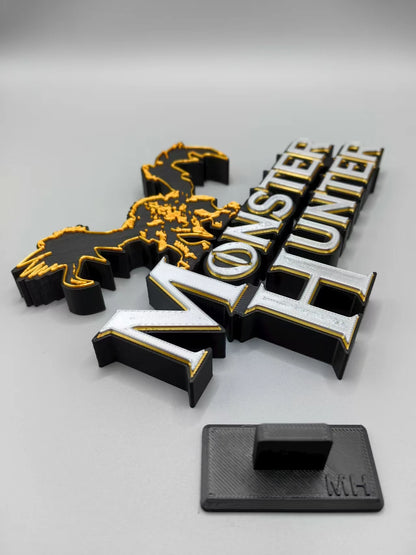 Monster Hunter Logo 3D Font, Standee, Nameplate, Logo, Ornament