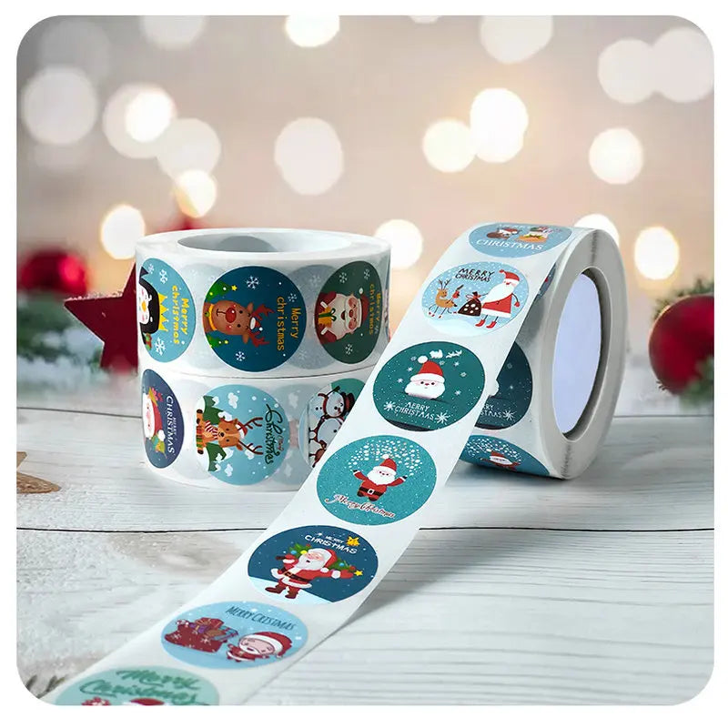Christmas gift stickers decorative sealing sticker Merry Christmas Reward Self-adhesive labels  Day party
