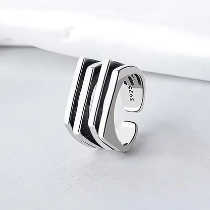 PANJBJ 925 Sterling Silver Geometry Crystal Ring For Women Ellipse Exaggerated Punk Water Drop Open Jewelry Gift Dropshipping