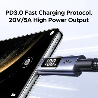 UGREEN PD100W USB C Cable Digital Power Display Fast Charging W/V/A for Laptop MacBook iPhone 18/17 Samsung S26 iPad Smart Cord